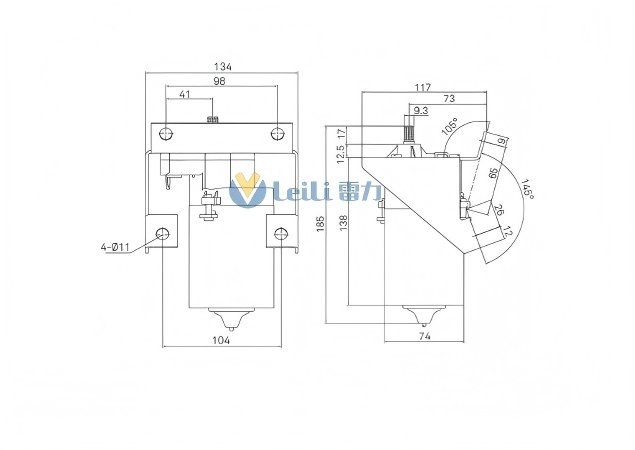 ZD2535 Windshield Wiper Motor 2D Drawing