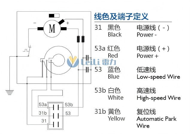 ZD2537 Windshield Wiper Motor Wiring Diagram