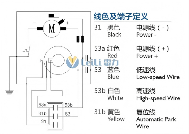 ZD2631L Windshield Wiper Motor Wiring Diagram