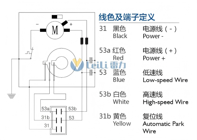 ZD2632 Windshield Wiper Motor Wiring Diagram