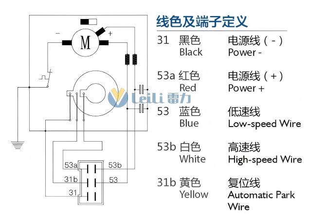 ZD2637 Windshield Wiper Motor Wiring Diagram